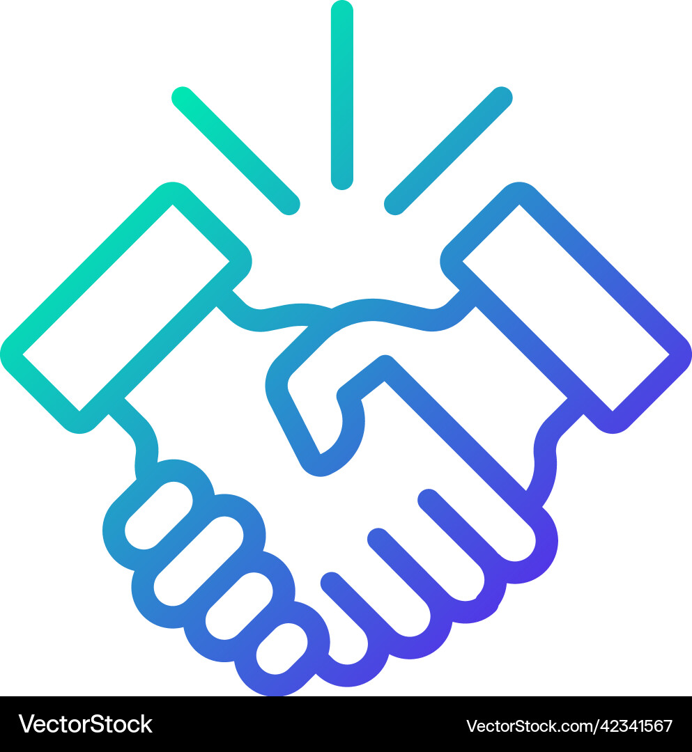 Handshake gradient linear icon Handshake gradient linear icon vector image