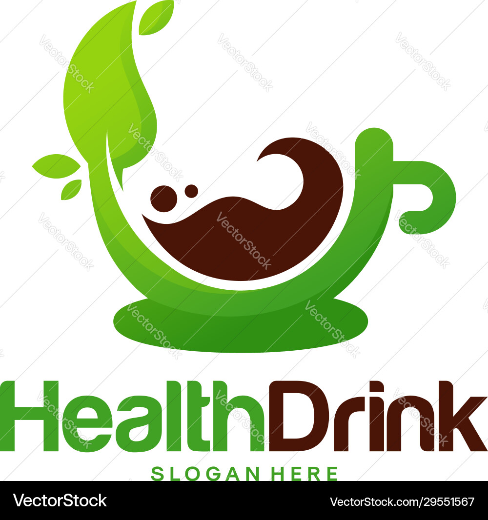 Health drink logo designs concept natural Health drink logo designs concept natural vector image