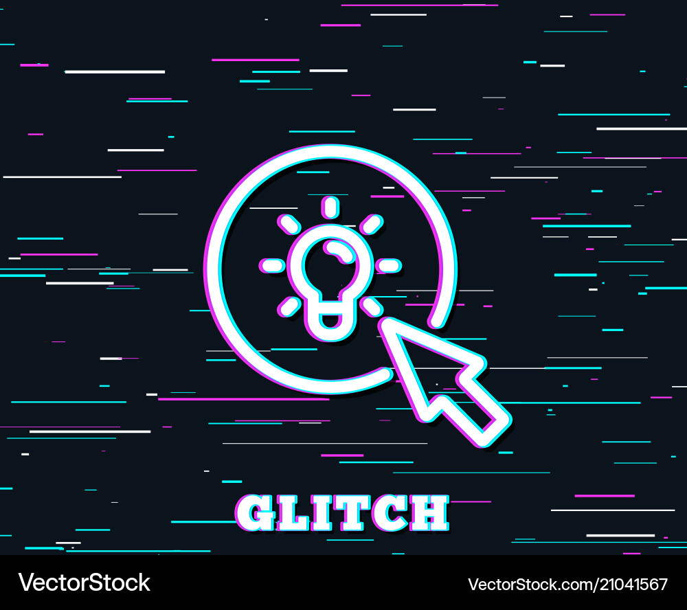 Idea lamp line icon mouse cursor sign vector image