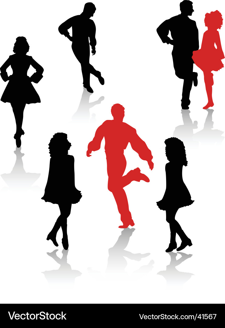 Irish Dance Silhouette vector image
