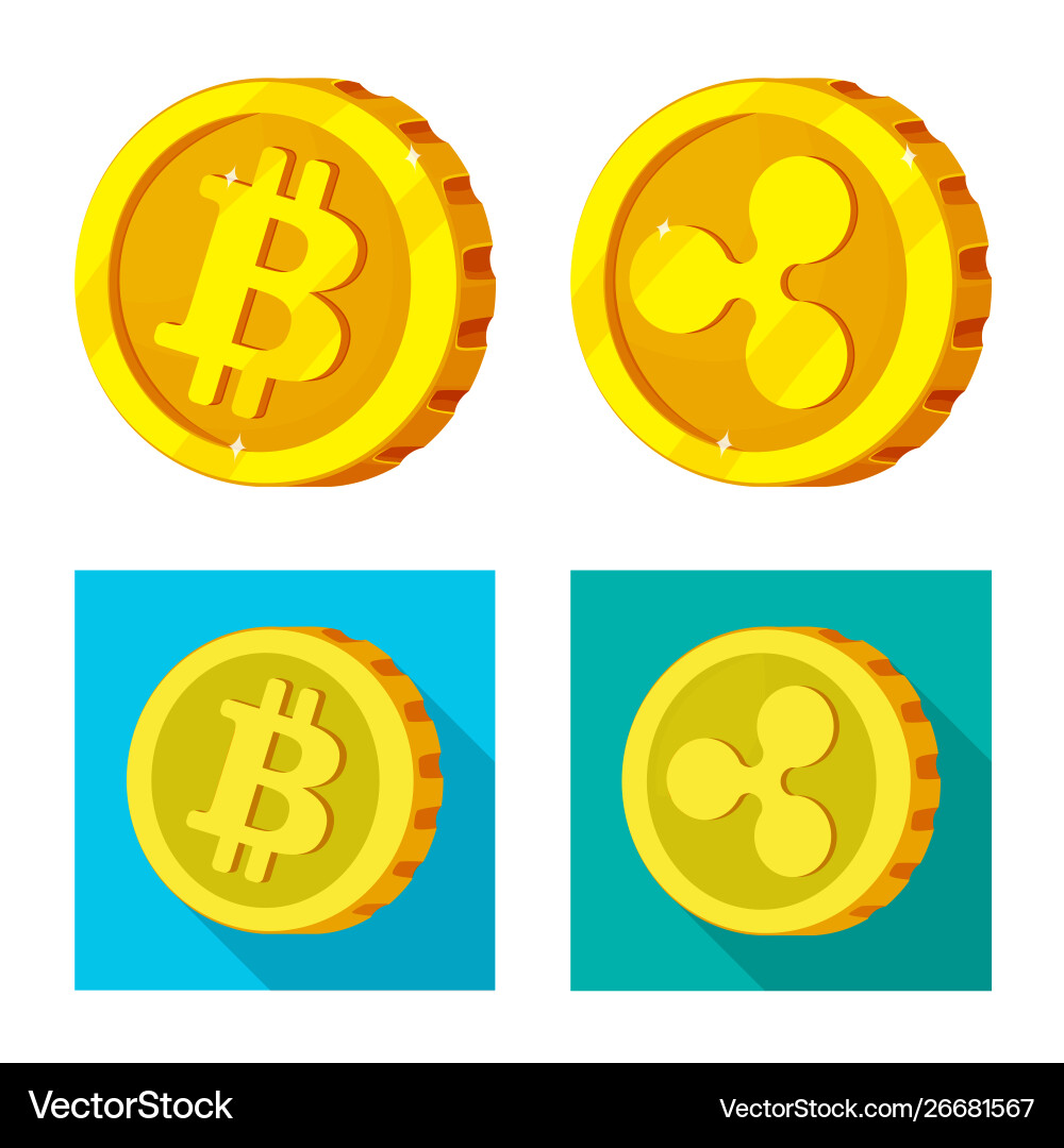 Isolated object cryptocurrency and coin symbol Isolated object cryptocurrency and coin symbol vector image