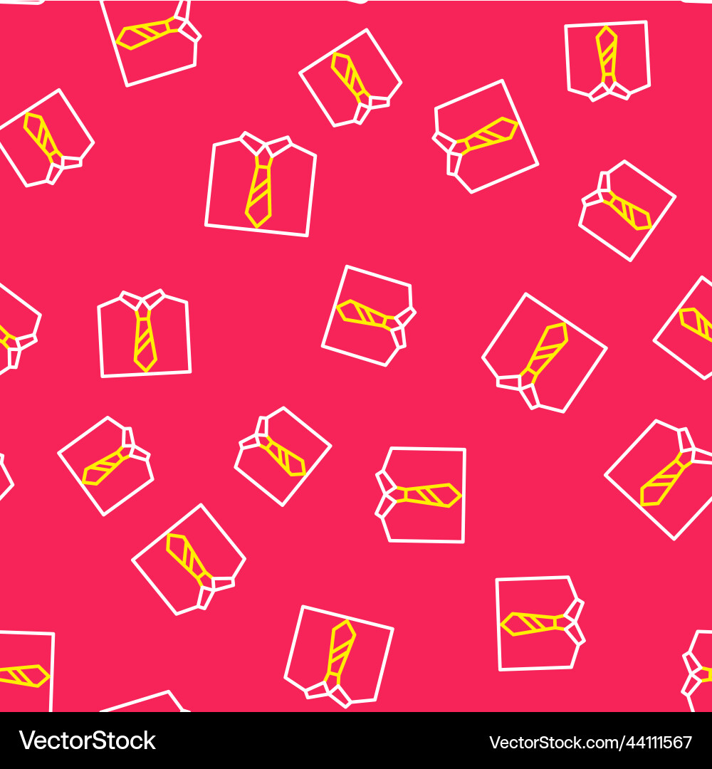 Line tie icon isolated seamless pattern on red Line tie icon isolated seamless pattern on red vector image