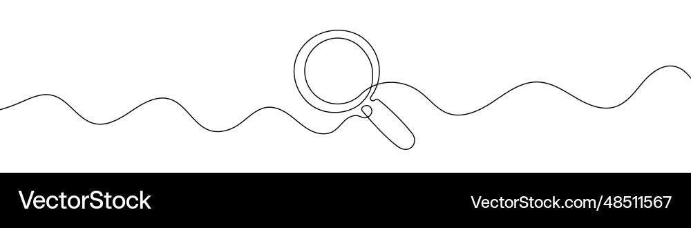 Loupe in continuous line drawing style art Loupe in continuous line drawing style art Vector Image