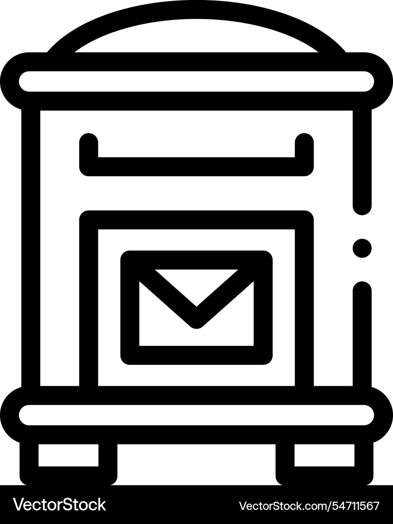 Mailbox icon thin linear style design isolated Mailbox icon thin linear style design isolated vector image