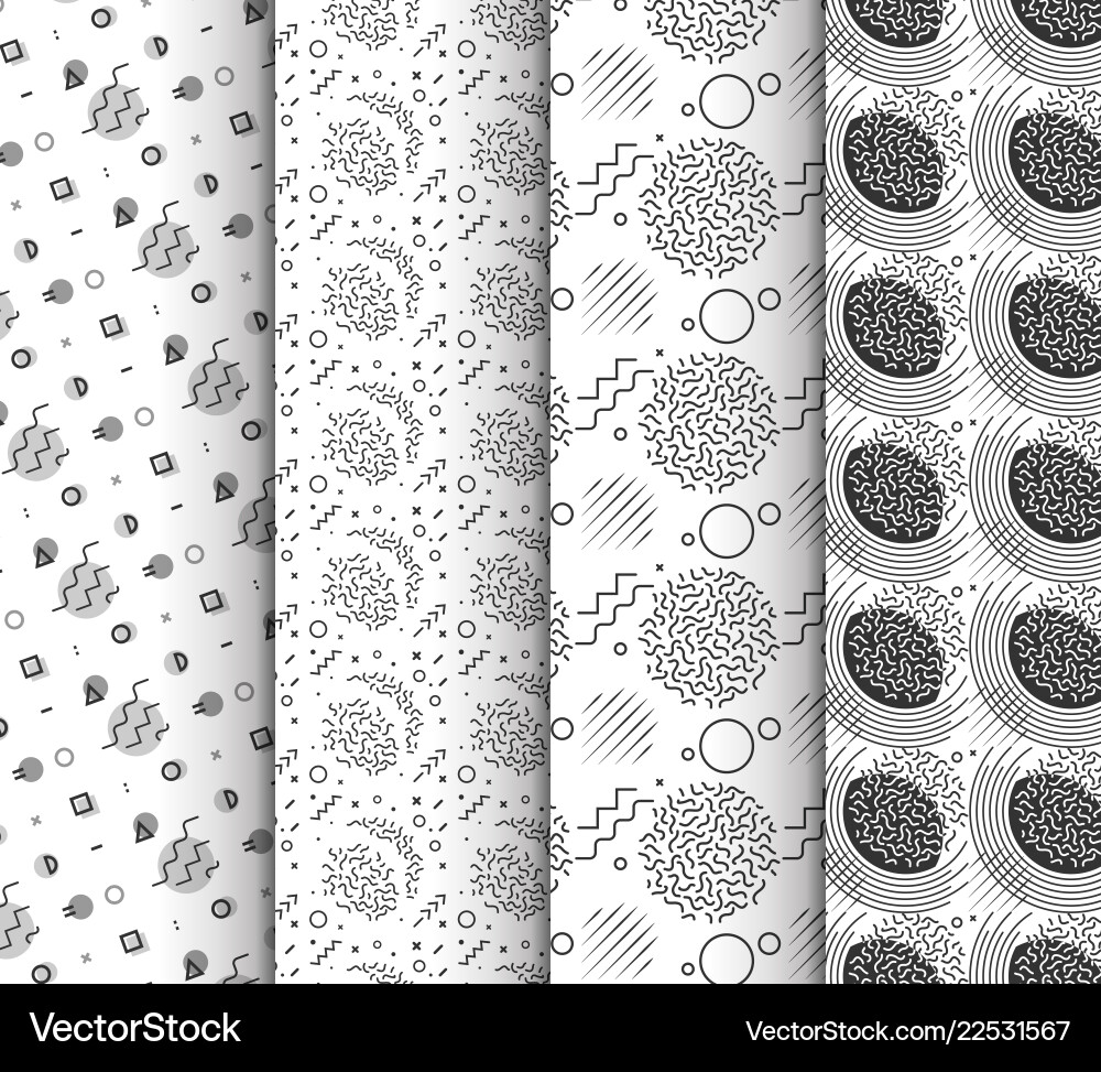Memphis Style Seamless Patterns vector image