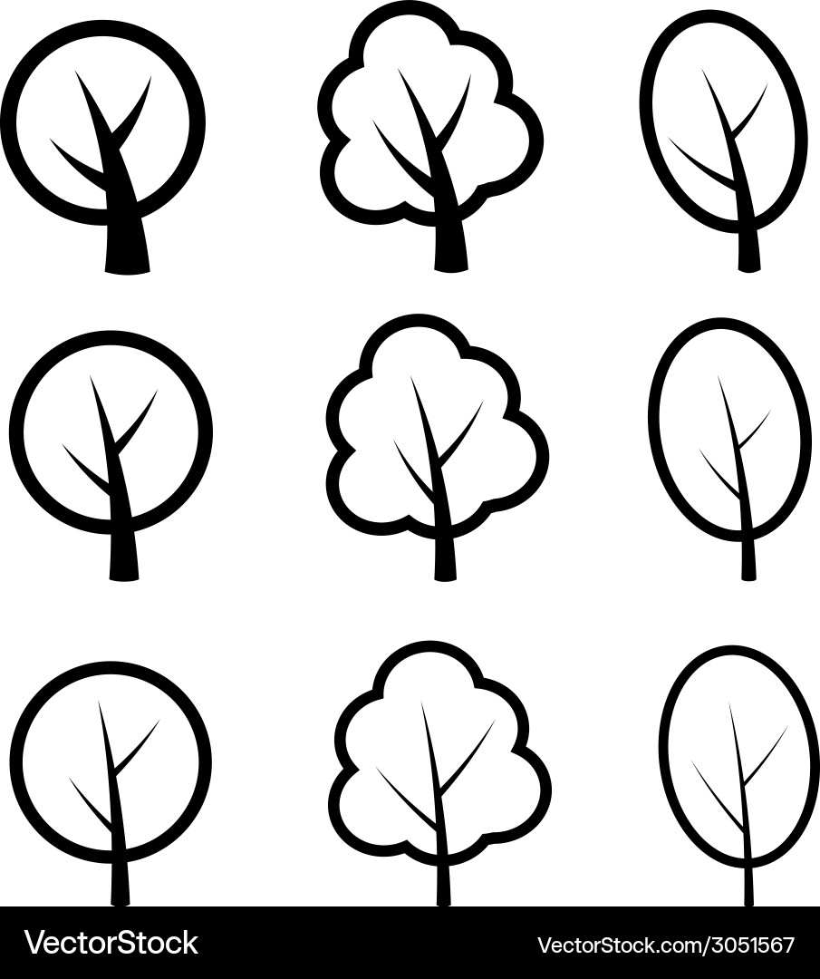 Minimal Tree Symbols vector image