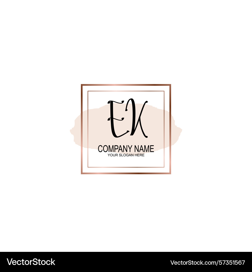 Minimalist handwritten ek initial logos with soft Minimalist handwritten ek initial logos with soft Vector Image