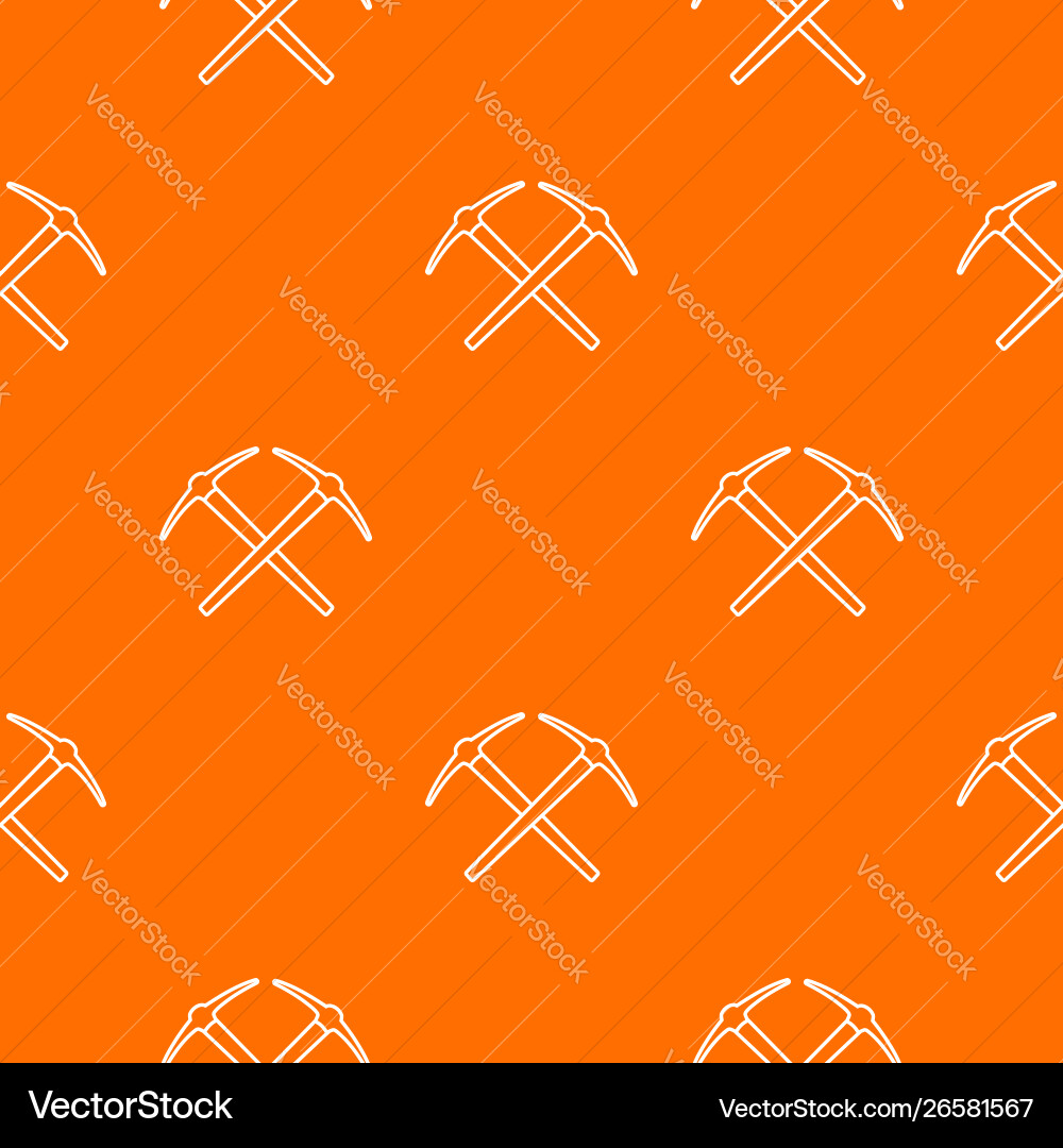 Mining pickaxe pattern orange Mining pickaxe pattern orange vector image