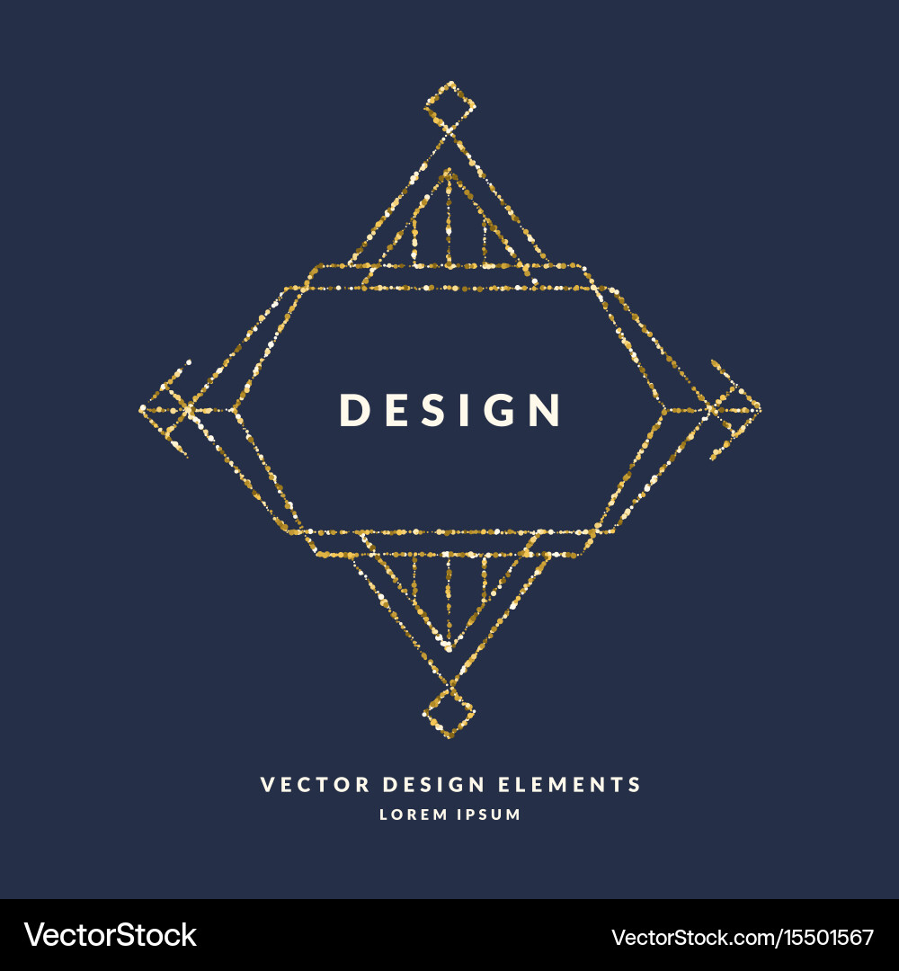 Modern geometric framework for text of gold vector image