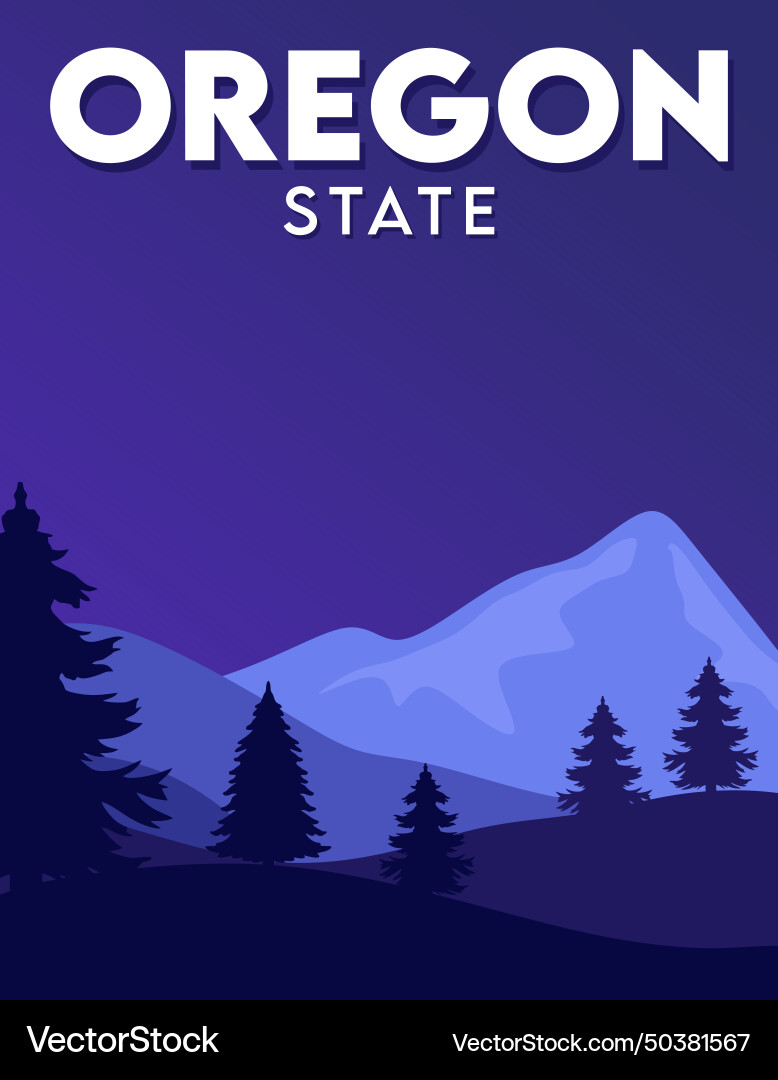 Oregon state with beautiful view vector image