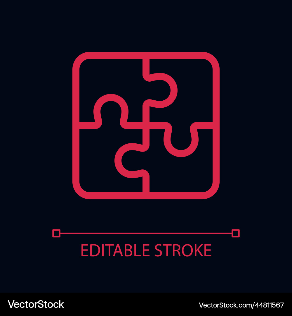 Puzzle pixel perfect color linear ui icon Puzzle pixel perfect color linear ui icon vector image