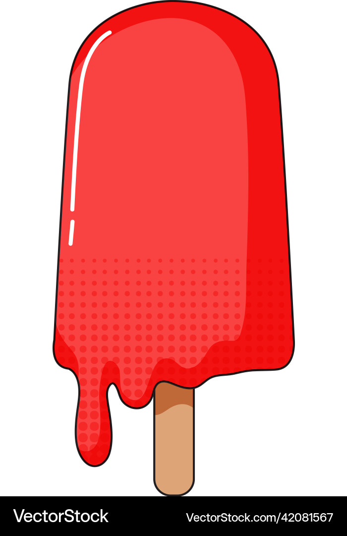 Red Popsicle on a Stick Vector Image
