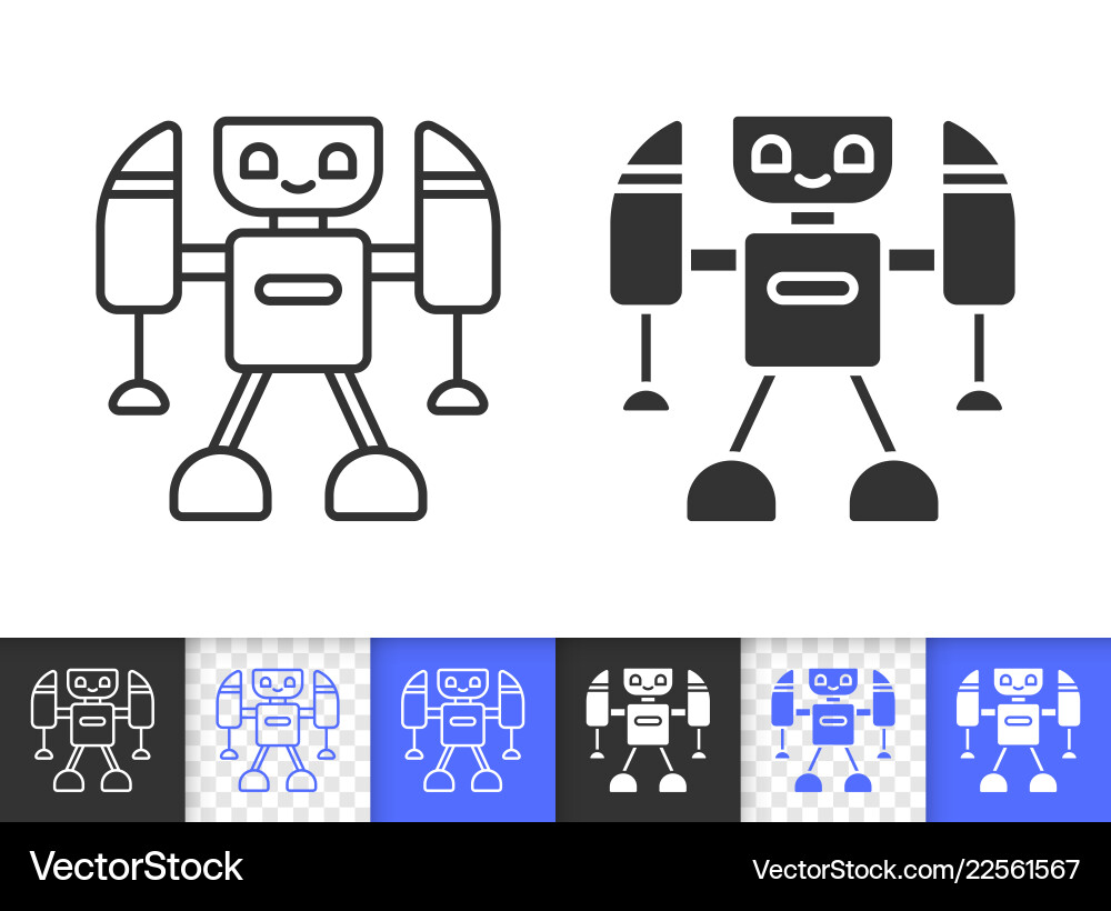 Robot simple black line icon Robot simple black line icon vector image