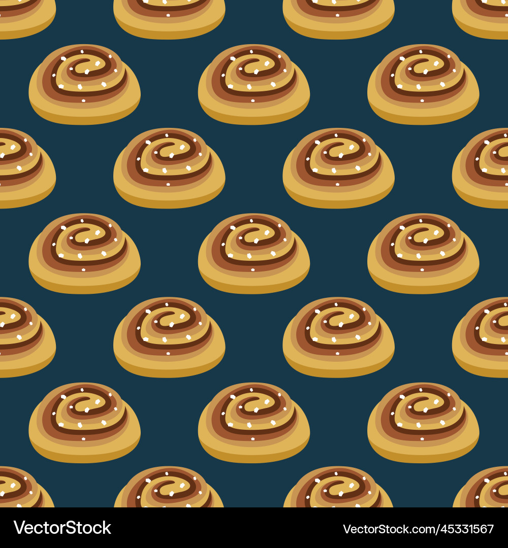 Seamless pattern cinnamon roll Vector Image