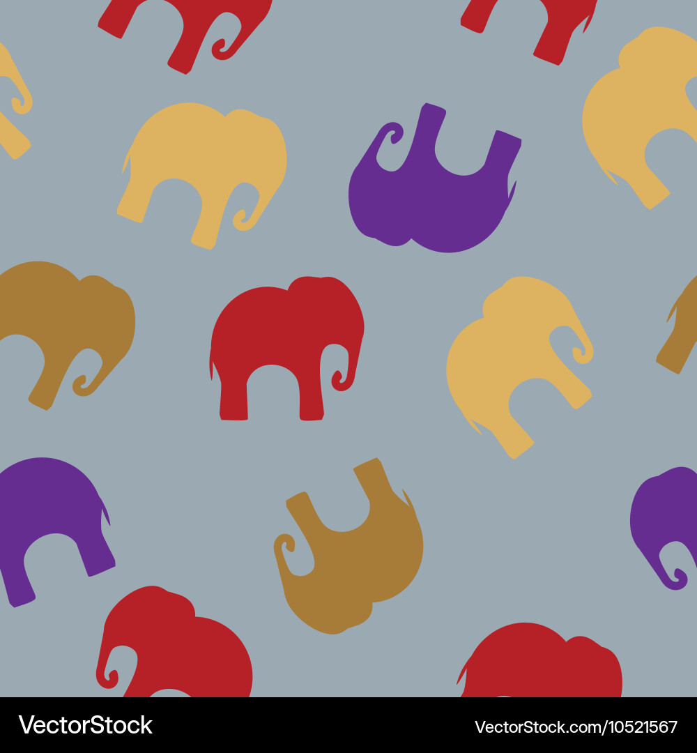 Seamless pattern with colorful elephants Vector Image