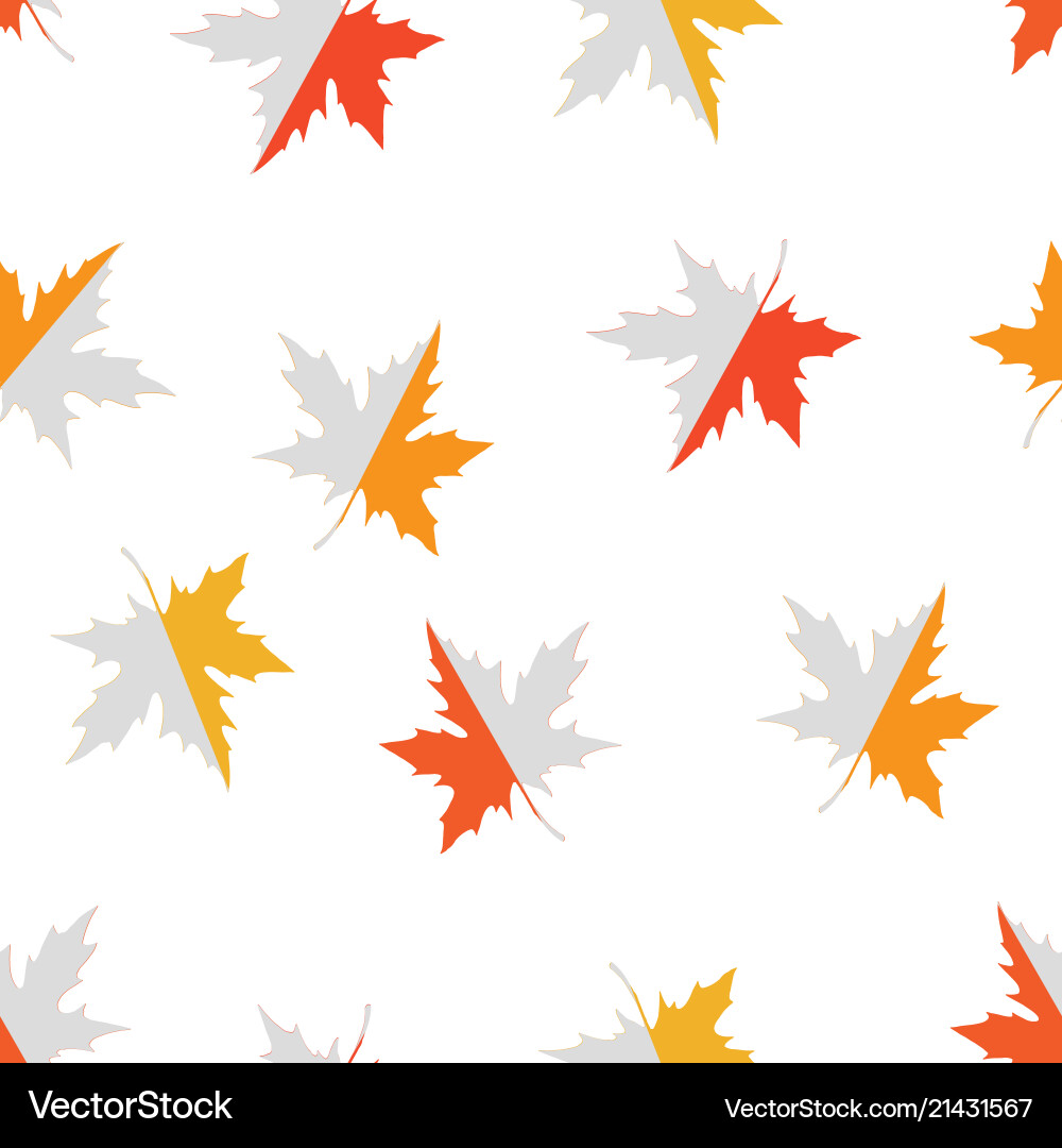Seamless pattern with red yellow and orange maple Vector Image