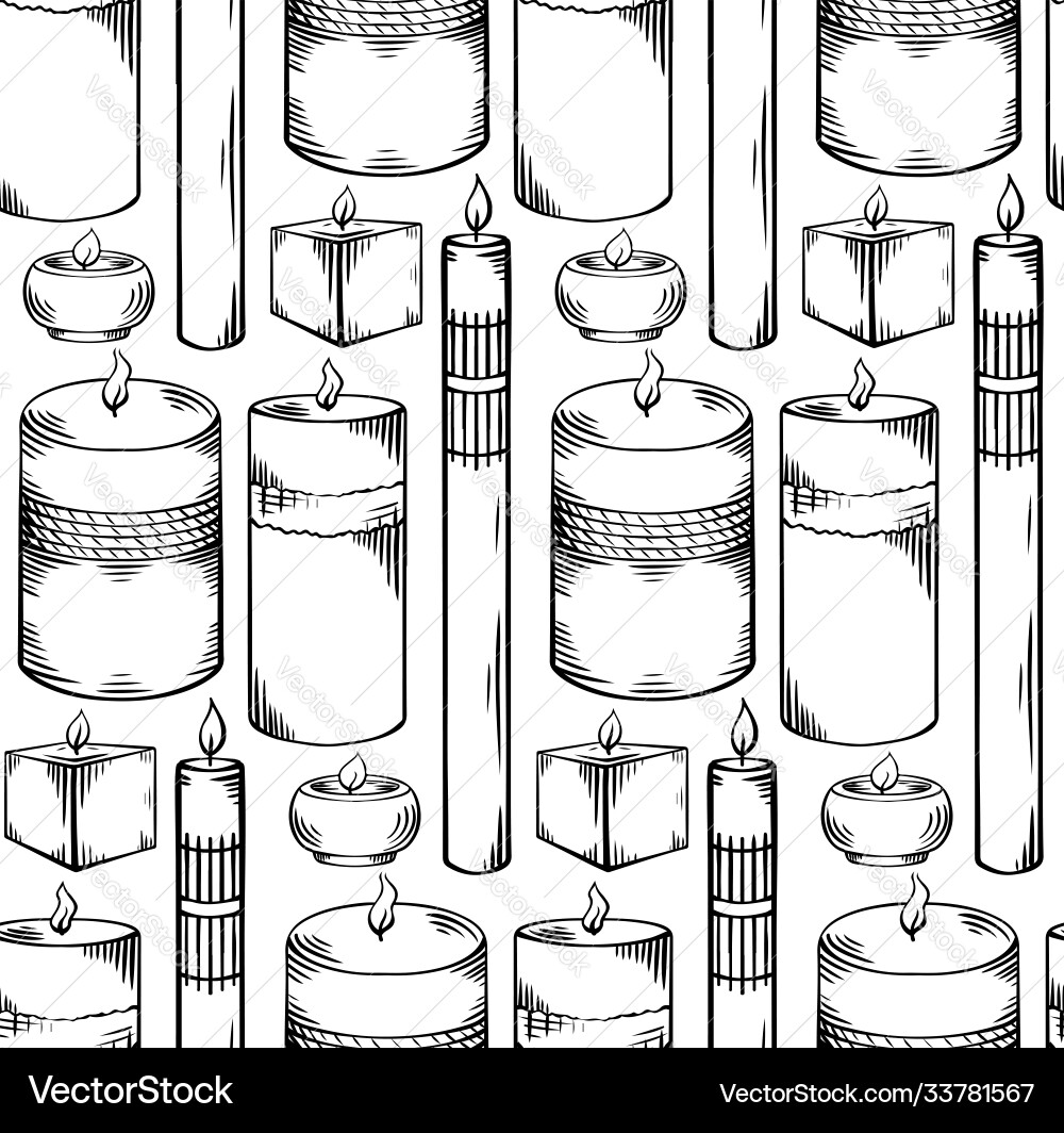 Seamless pattern with relax candles in row black Vector Image