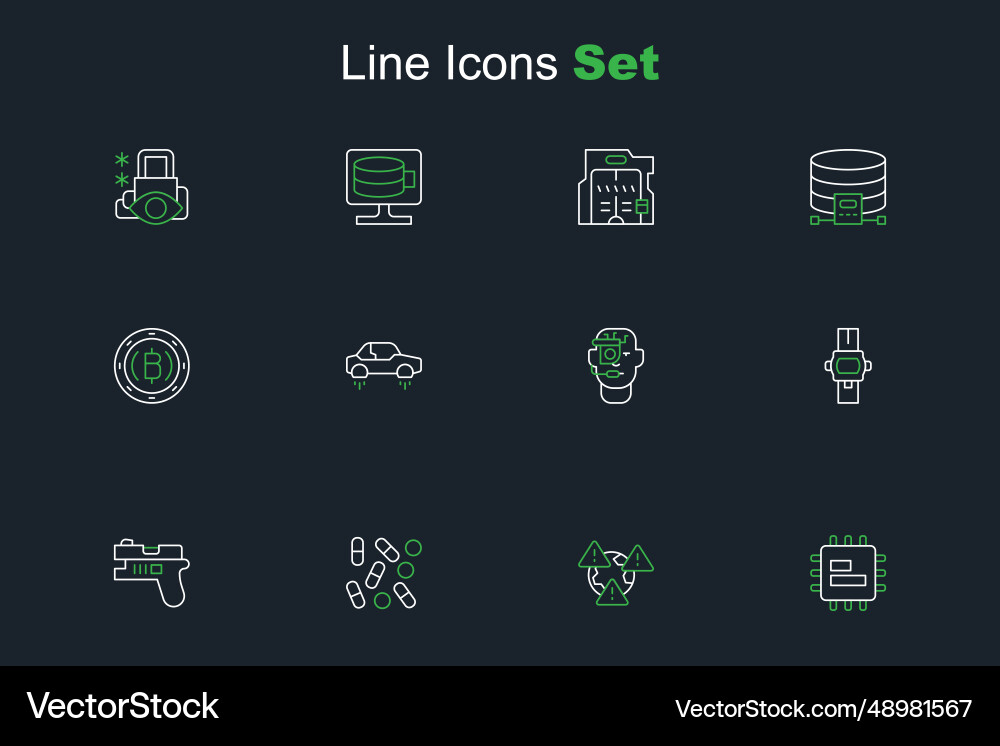 Set line processor cpu medical pill biohacking Set line processor cpu medical pill biohacking vector image