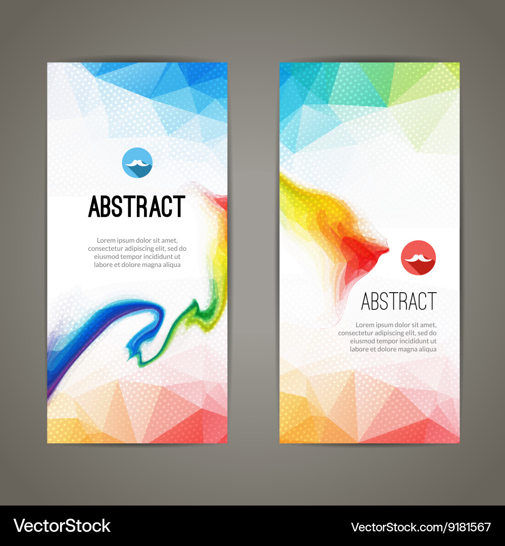 Set of polygonal triangular colorful geometric Vector Image