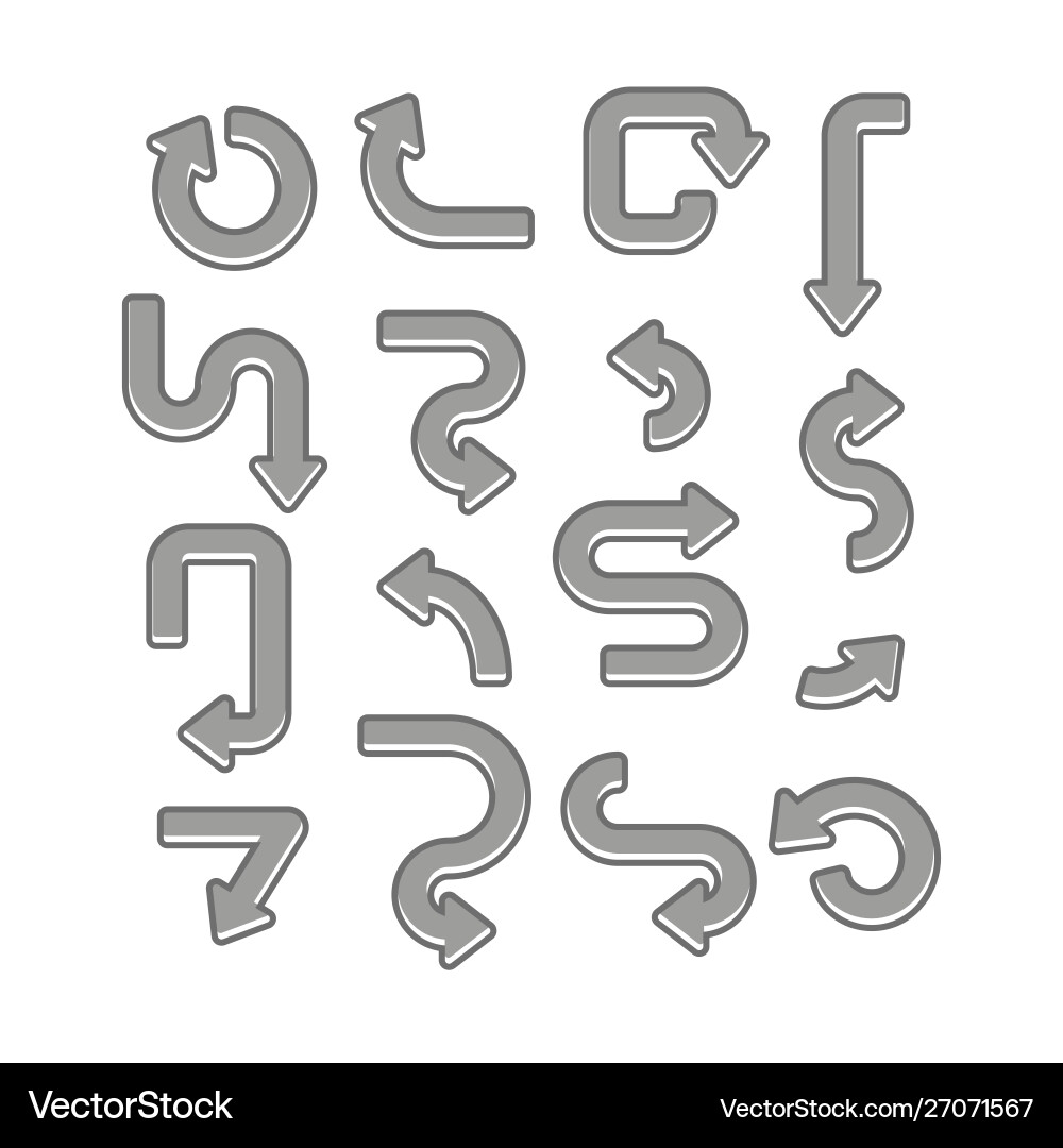 Set rounded arrows simple Set rounded arrows simple vector image