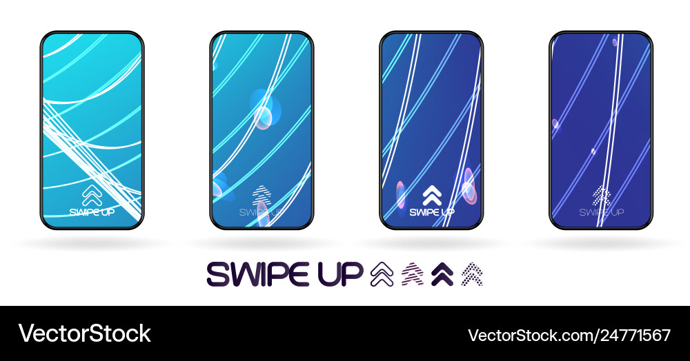 Space abstract smartphone screen swipe up template Space abstract smartphone screen swipe up template Vector Image