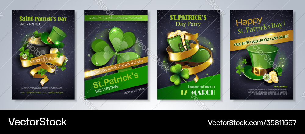 St. Patrick's Day Party Flyer Royalty Free Vector Image