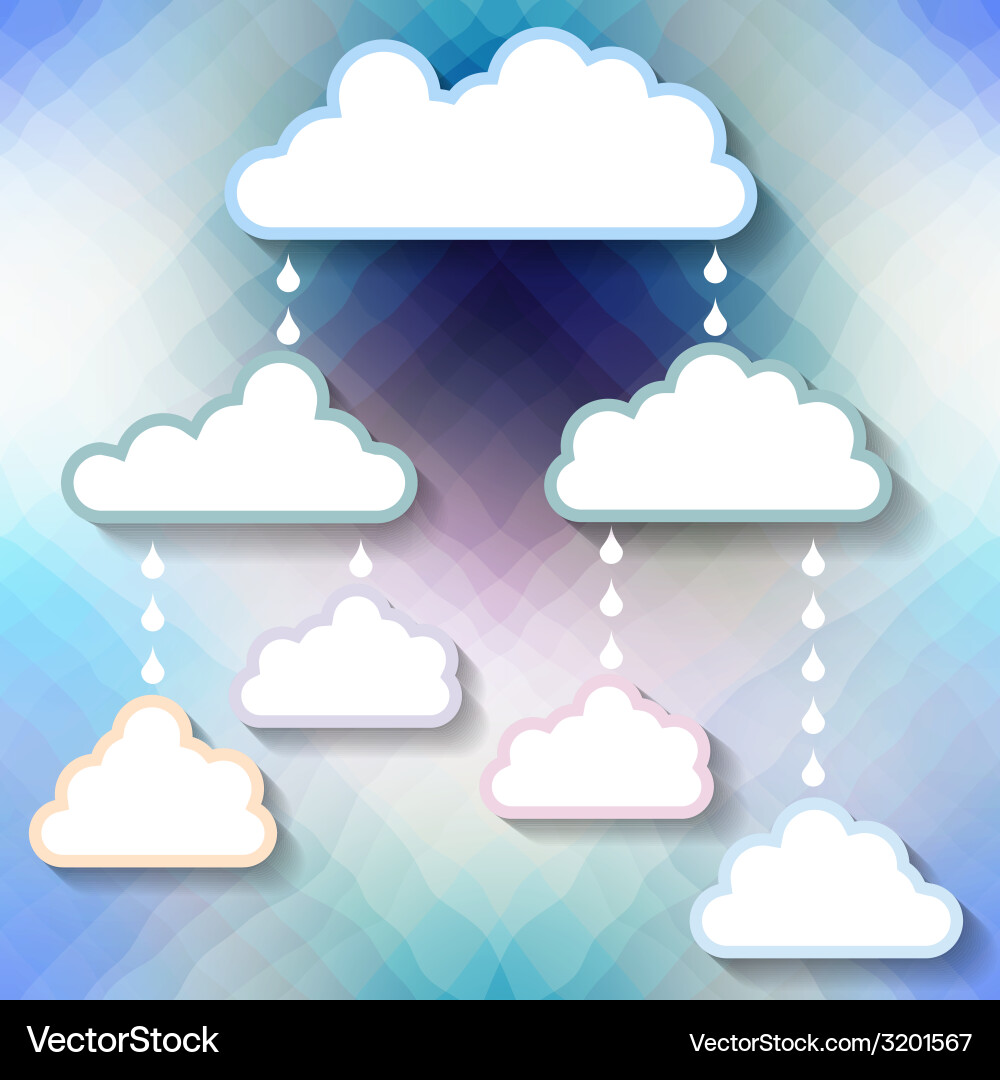 Templates for the text in form of clouds vector image