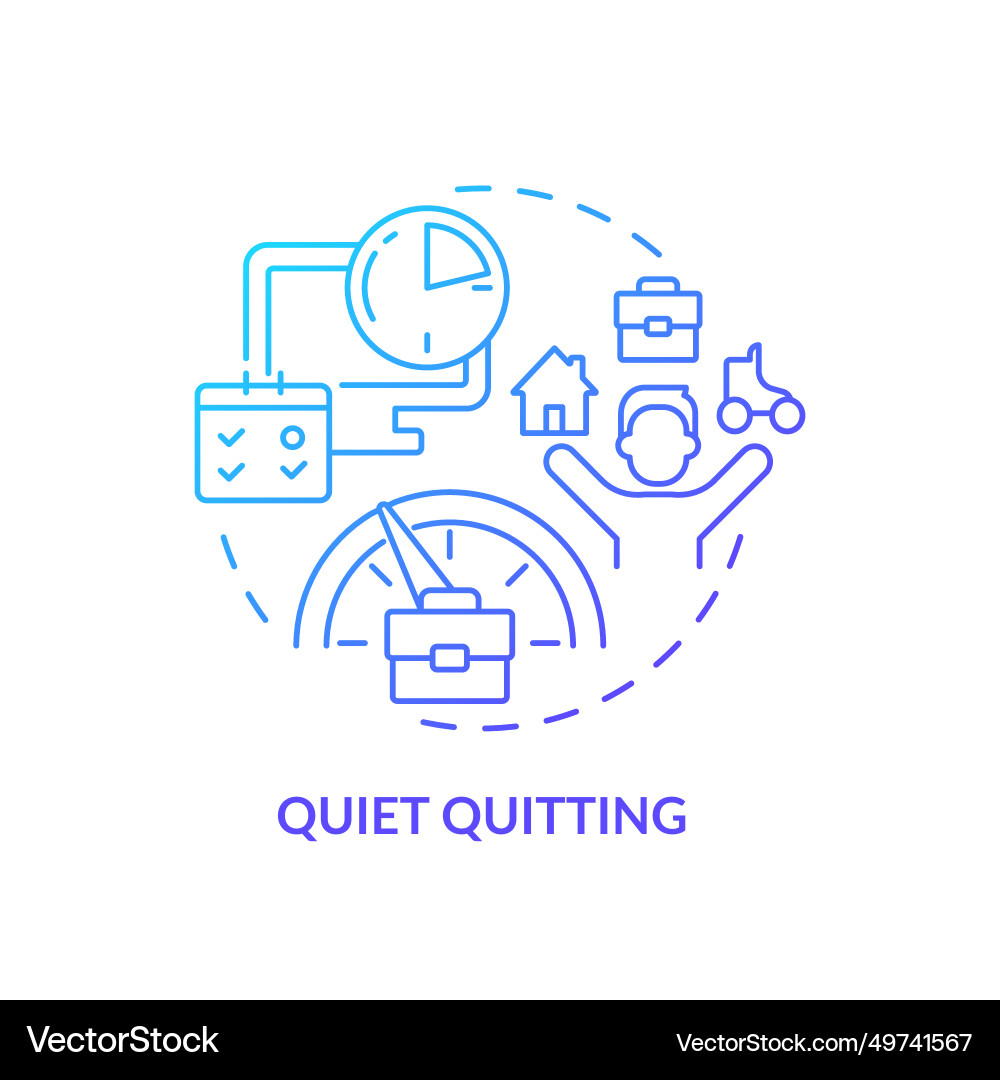 Thin line simple gradient quiet quitting icon Thin line simple gradient quiet quitting icon vector image