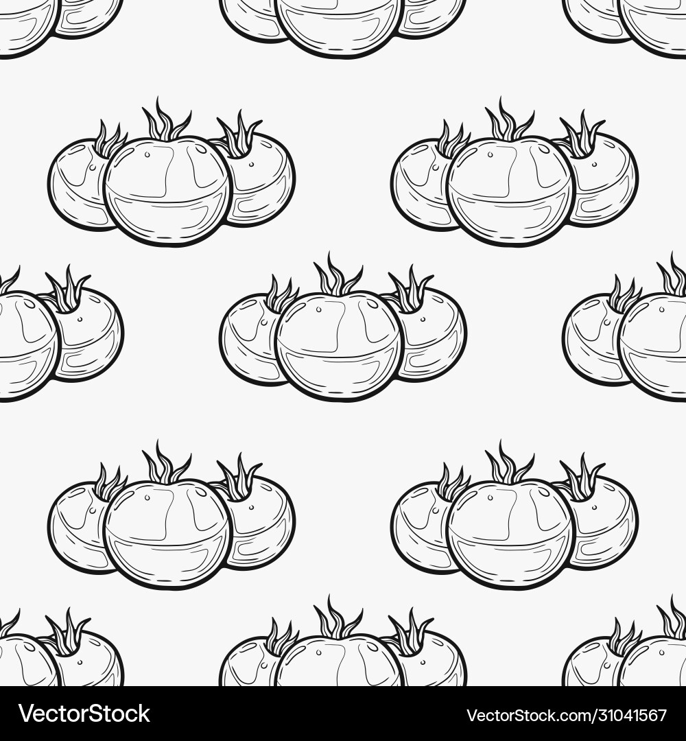 Tomato pattern drawing on lineart style Tomato pattern drawing on lineart style Vector Image