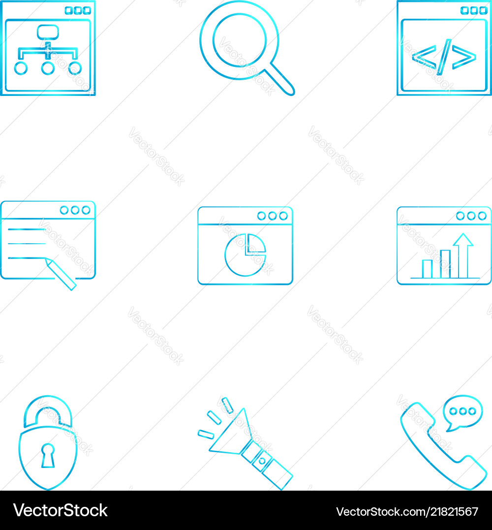 Torch lock phone call windows ui layout Vector Image