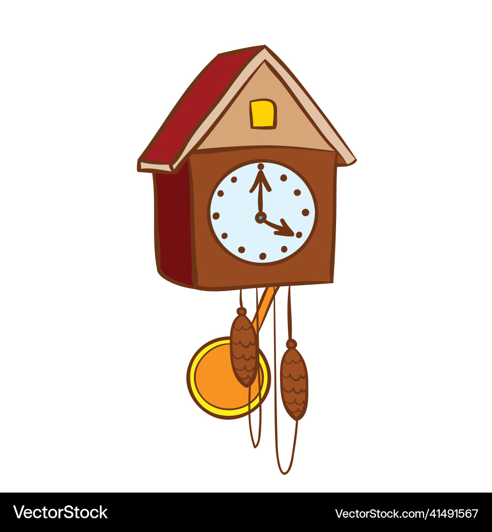 Vintage clock with a pendulum in the form Vintage clock with a pendulum in the form vector image