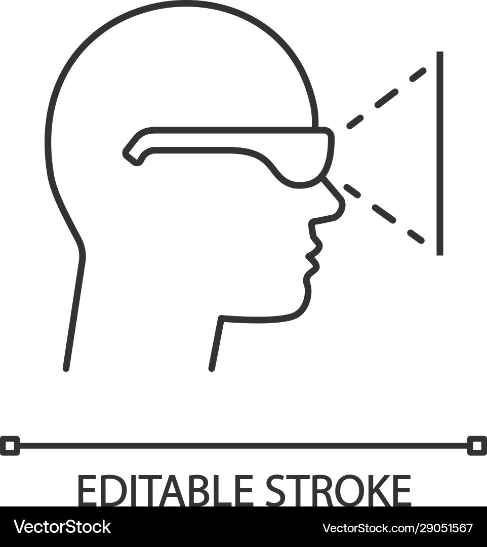 Vr player side view linear icon Vr player side view linear icon vector image