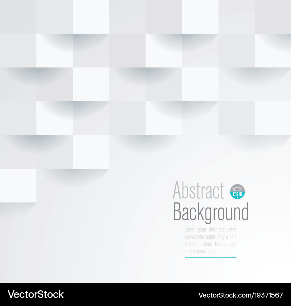 White abstract background 3d paper art style vector image