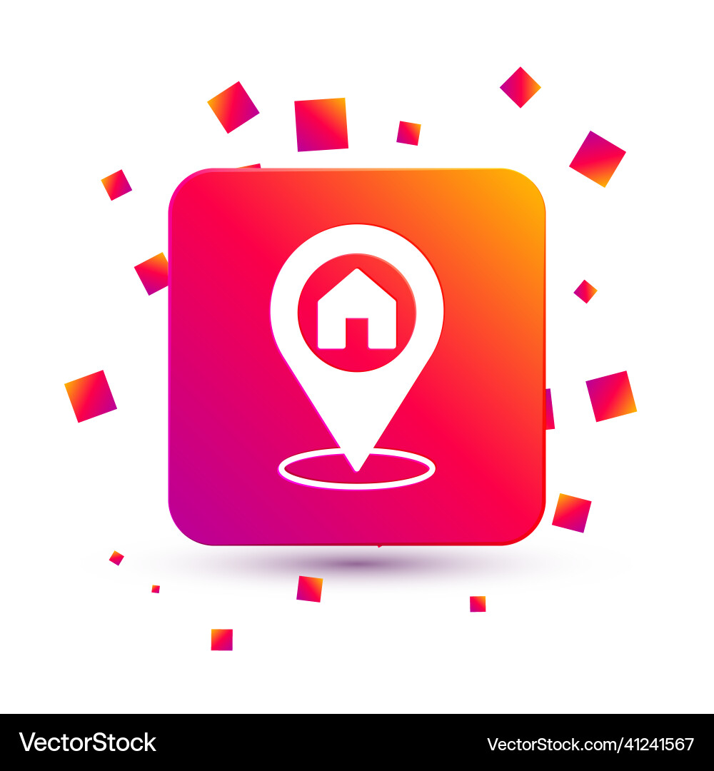 White map pointer with house icon isolated vector image