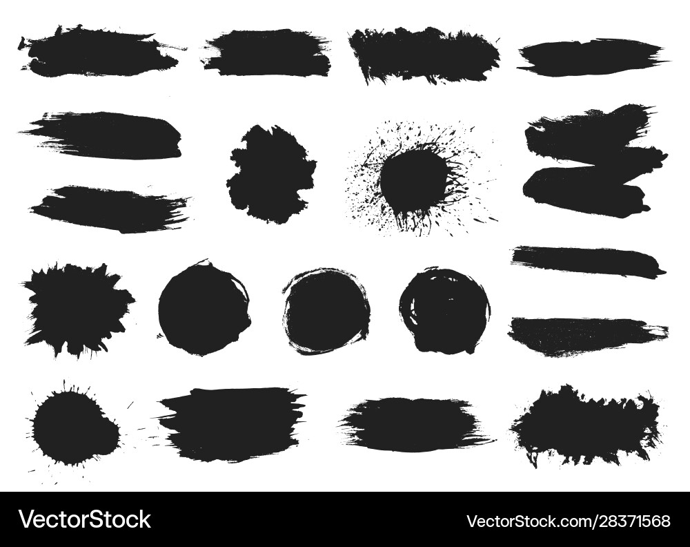 Black Ink Splatters & Blobs vector image