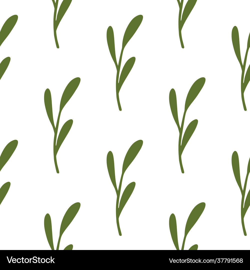 Bloom minimalistic leaf branches seamless pattern Bloom minimalistic leaf branches seamless pattern vector image