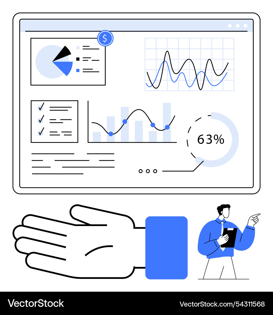 Business dashboard with statistical graphs Business dashboard with statistical graphs vector image