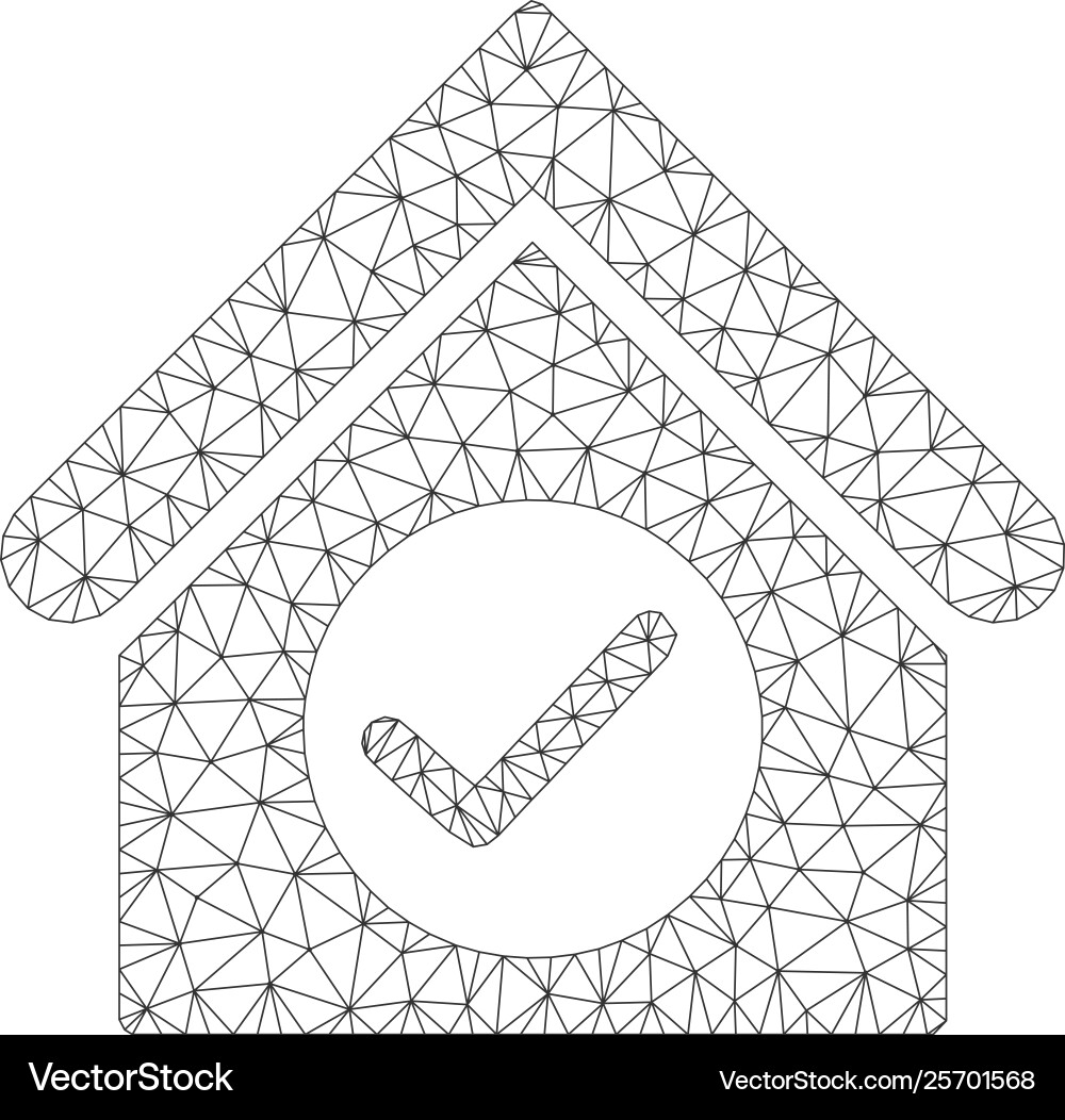 Check building polygonal frame mesh Check building polygonal frame mesh vector image