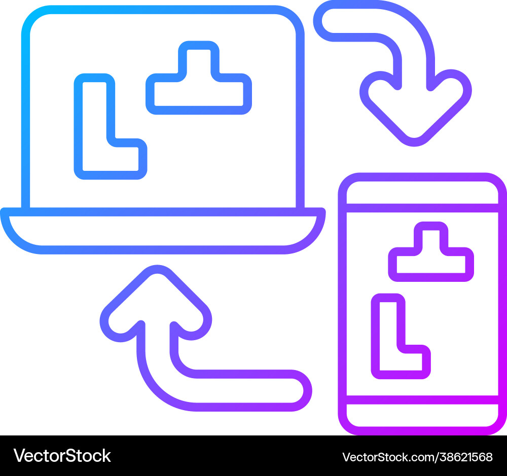 Cross platform online games gradient linear icon Cross platform online games gradient linear icon vector image