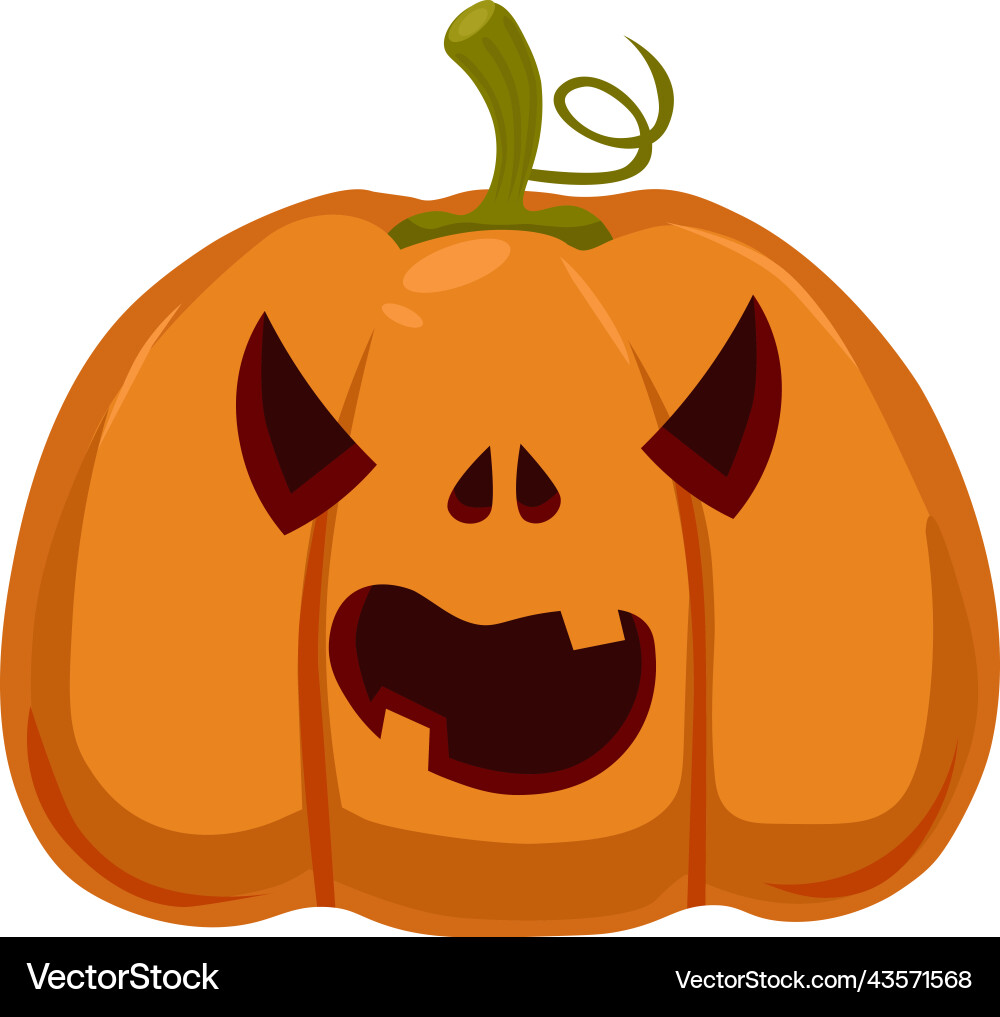 Fester Kürbis für Halloween auf weiß Fester Kürbis für Halloween auf weiß Vektorbild