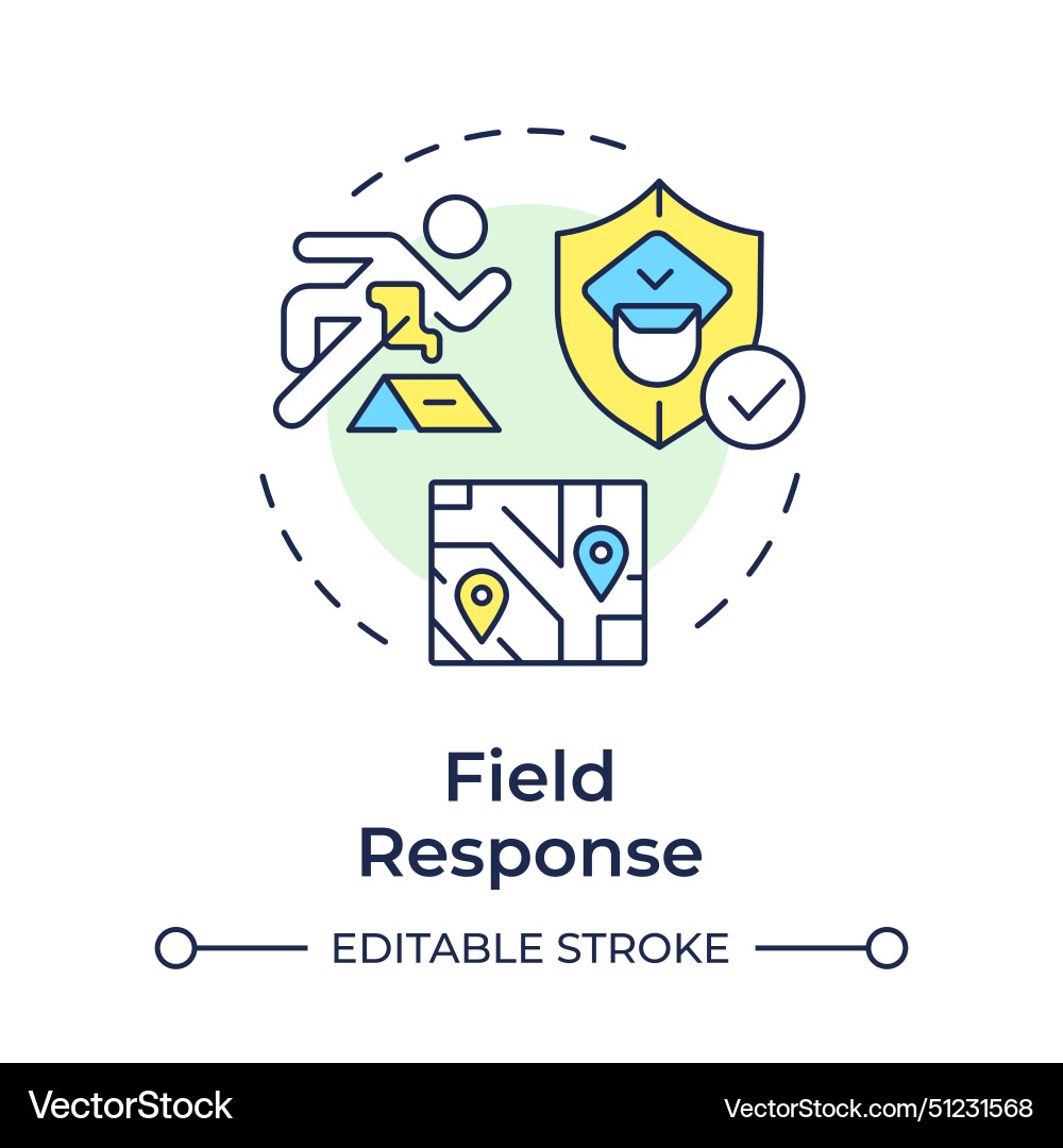 Field response multi color concept icon Vector Image