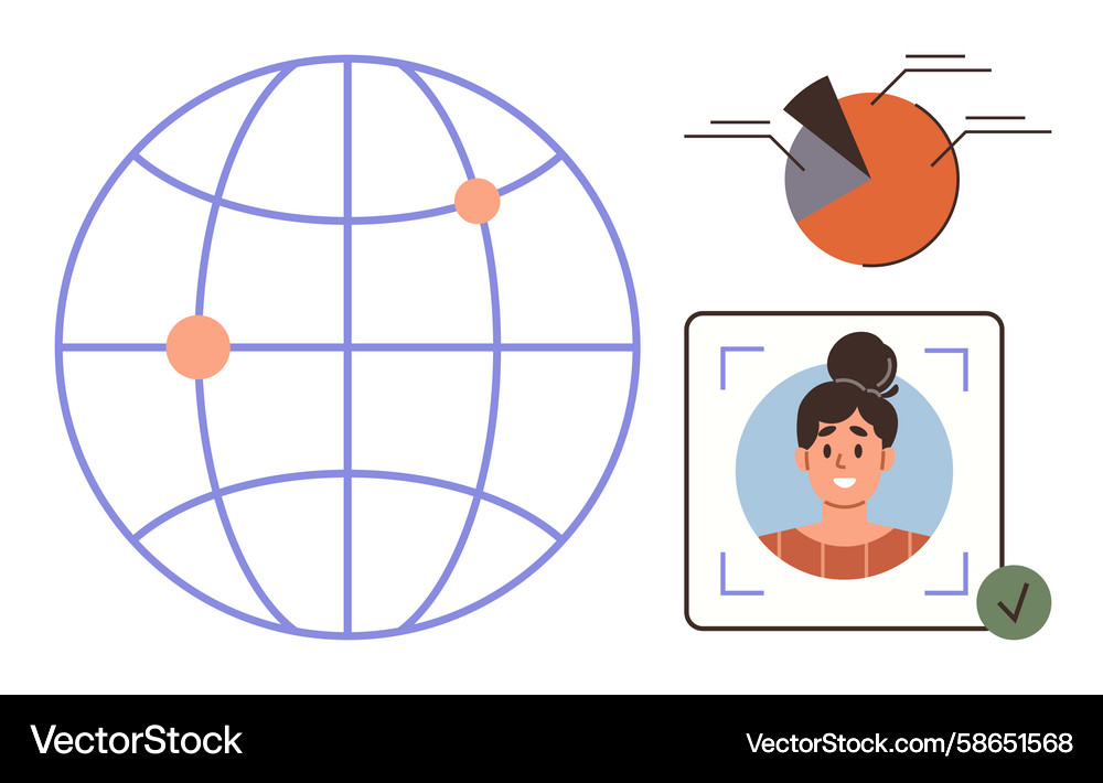 Global connections with data visualization Vector Image