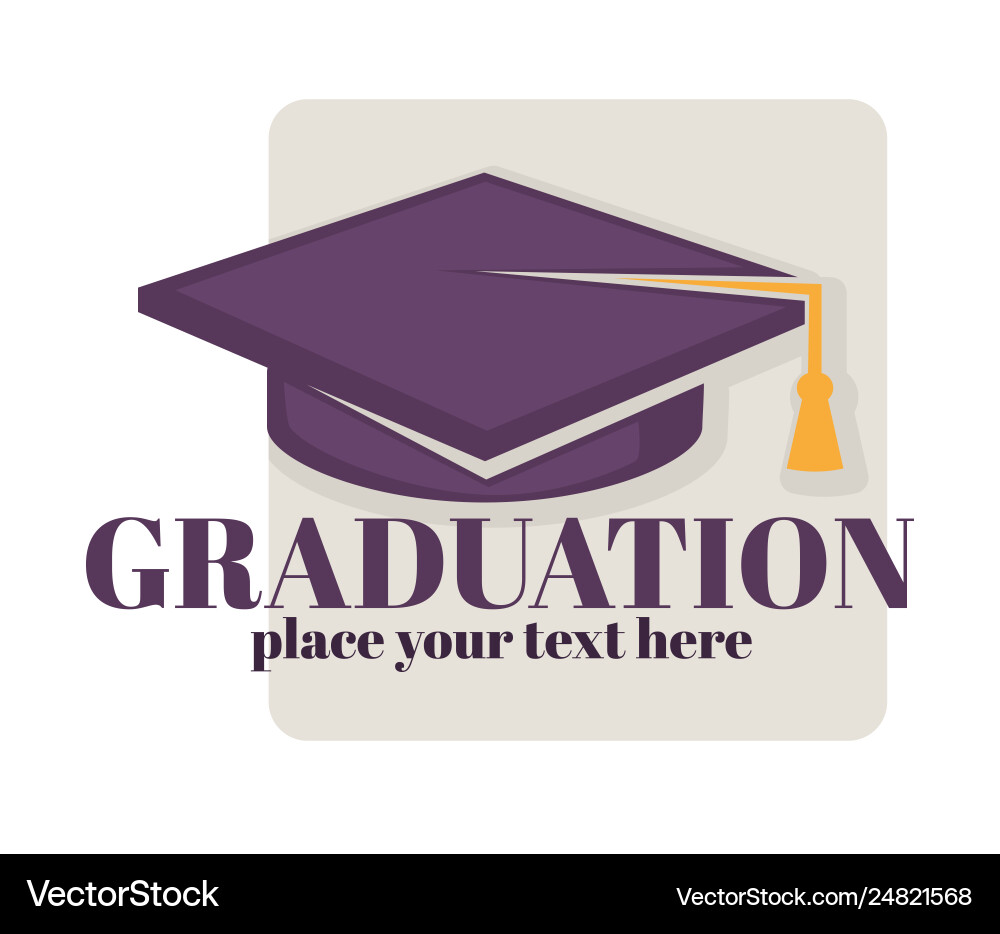 Graduation isolated greeting icon or logo Graduation isolated greeting icon or logo vector image