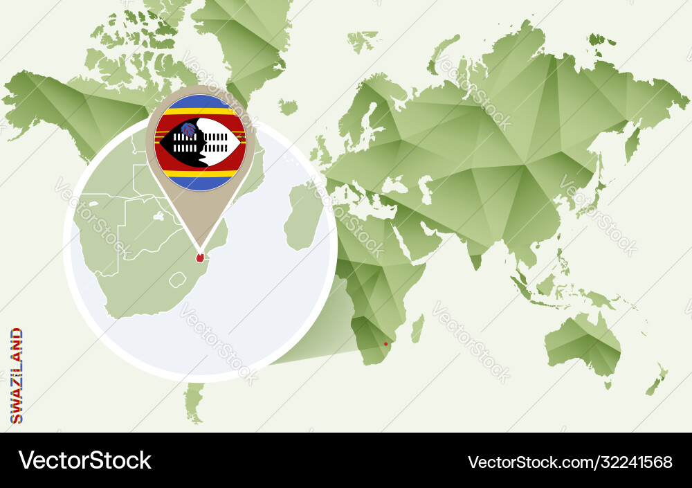Infographic for swaziland detailed map Infographic for swaziland detailed map vector image