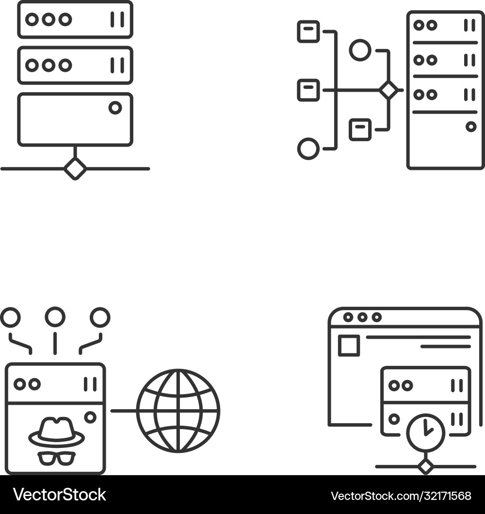 Internet accessibility linear icons set Internet accessibility linear icons set vector image