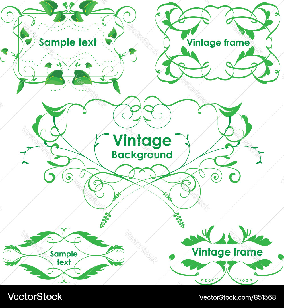 Leaves frames - set design elements Vector Image