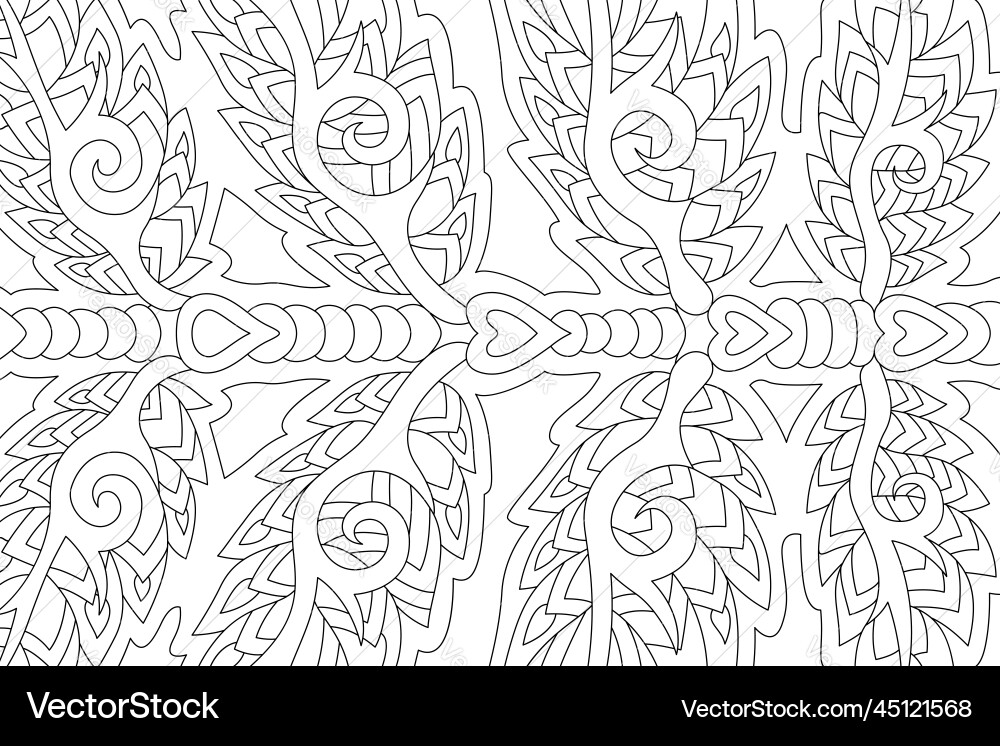 Line art for coloring book with rectangle pattern Line art for coloring book with rectangle pattern vector image
