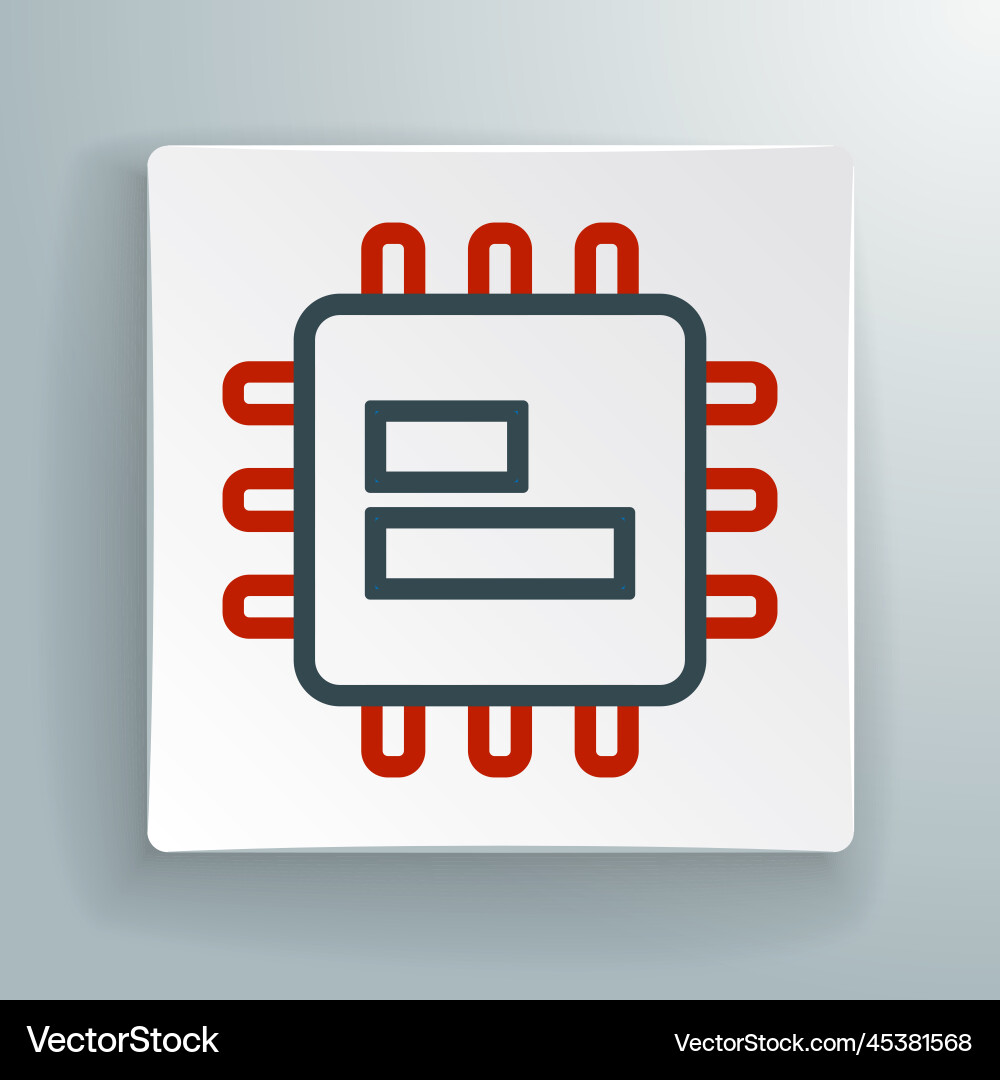 Line computer processor with microcircuits cpu Line computer processor with microcircuits cpu vector image