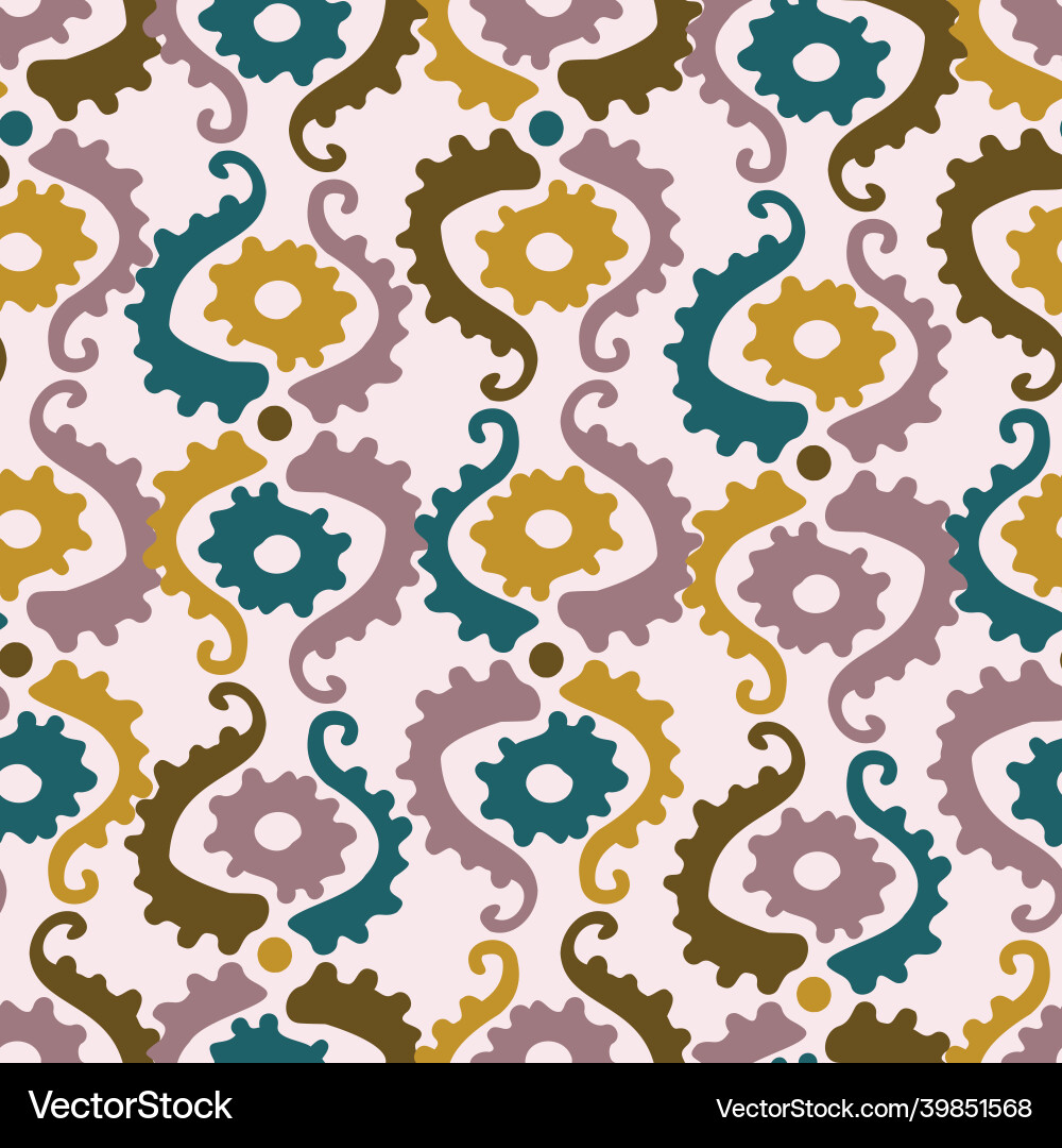 Seamless colorful design pattern botanical Seamless colorful design pattern botanical vector image