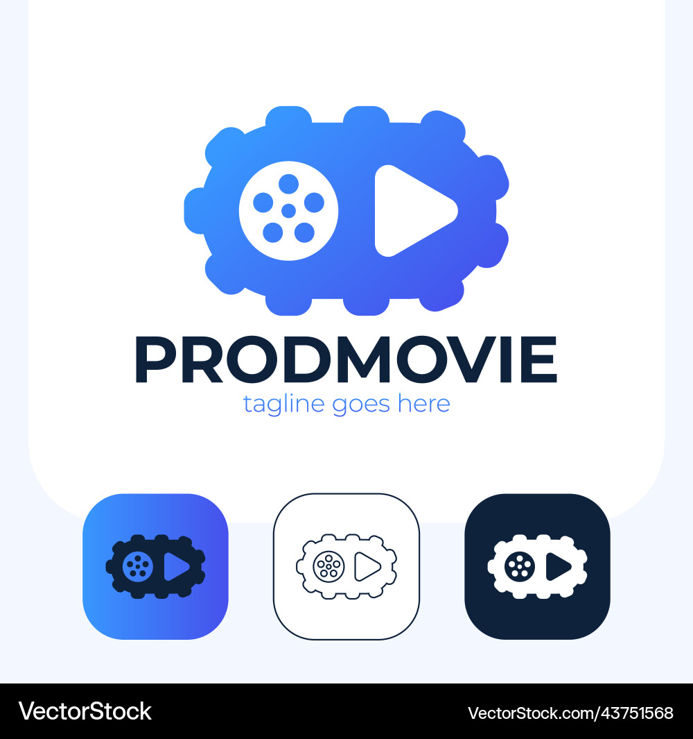 Spiel Icon mit Video Zahnrad Logo - gemacht Film Spiel Icon mit Video Zahnrad Logo - gemacht Film vektorbild